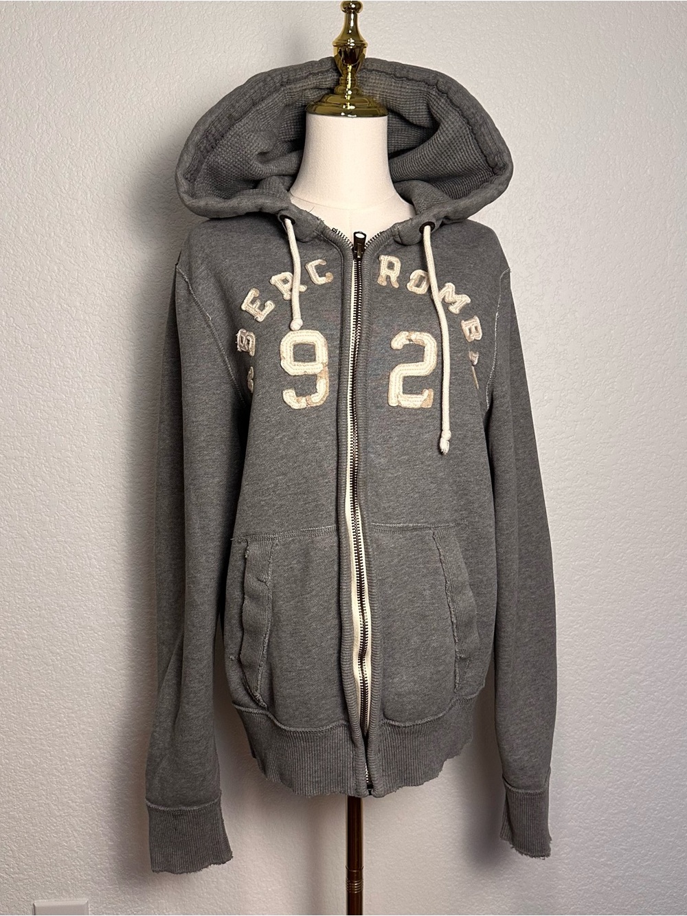 Abercrombie & Fitch Gray Hooded Zip Sweatshirt